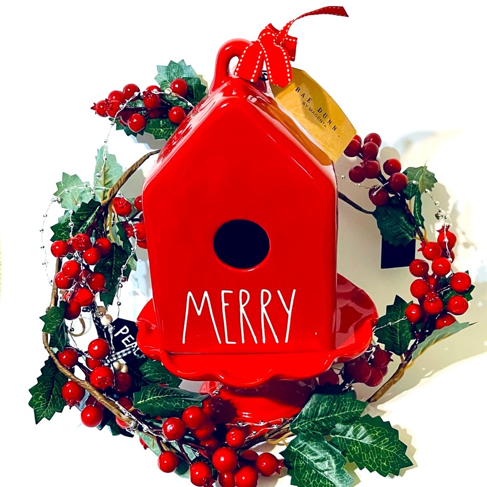 Rae Dunn Christmas โMERRYโ Birdhouse